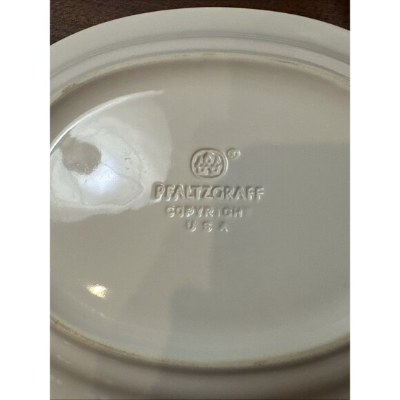 Retired Pfaltzgraff Acadia White Gravy Boat and Underplate Set - Picture 8 of 9